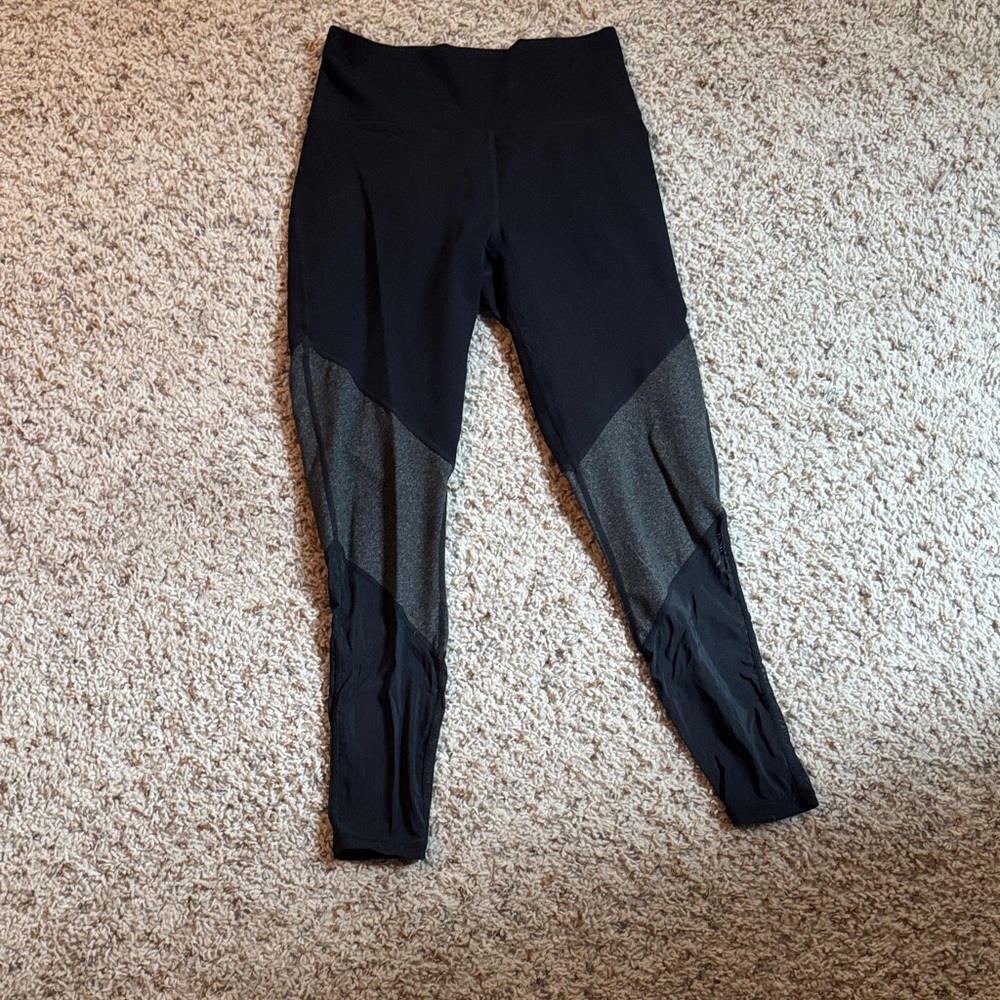 Fabletics Black and Gray + Mesh Leggings